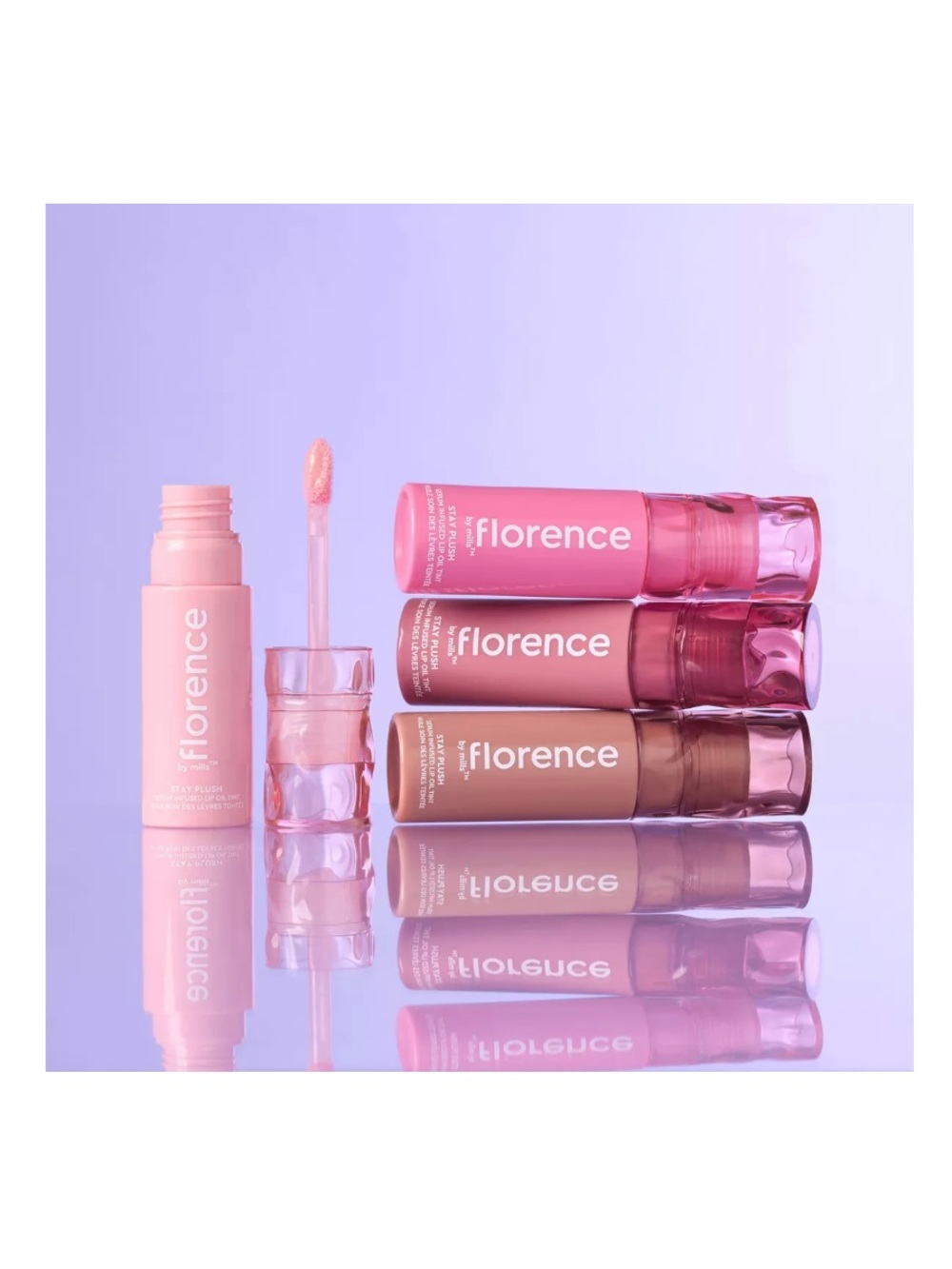 florence by mills Stay Plush Serum Infused Lip Oil Tint Color Coconut Colada - Picture 7 of 9